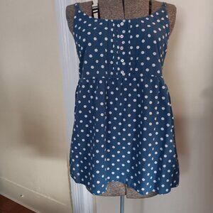 April Cornell Blue Polka Dot Tank
